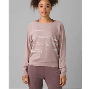 Prana Women's S Mauve Tie-Dye Long Sleeve Top Casual Eco-Friendly